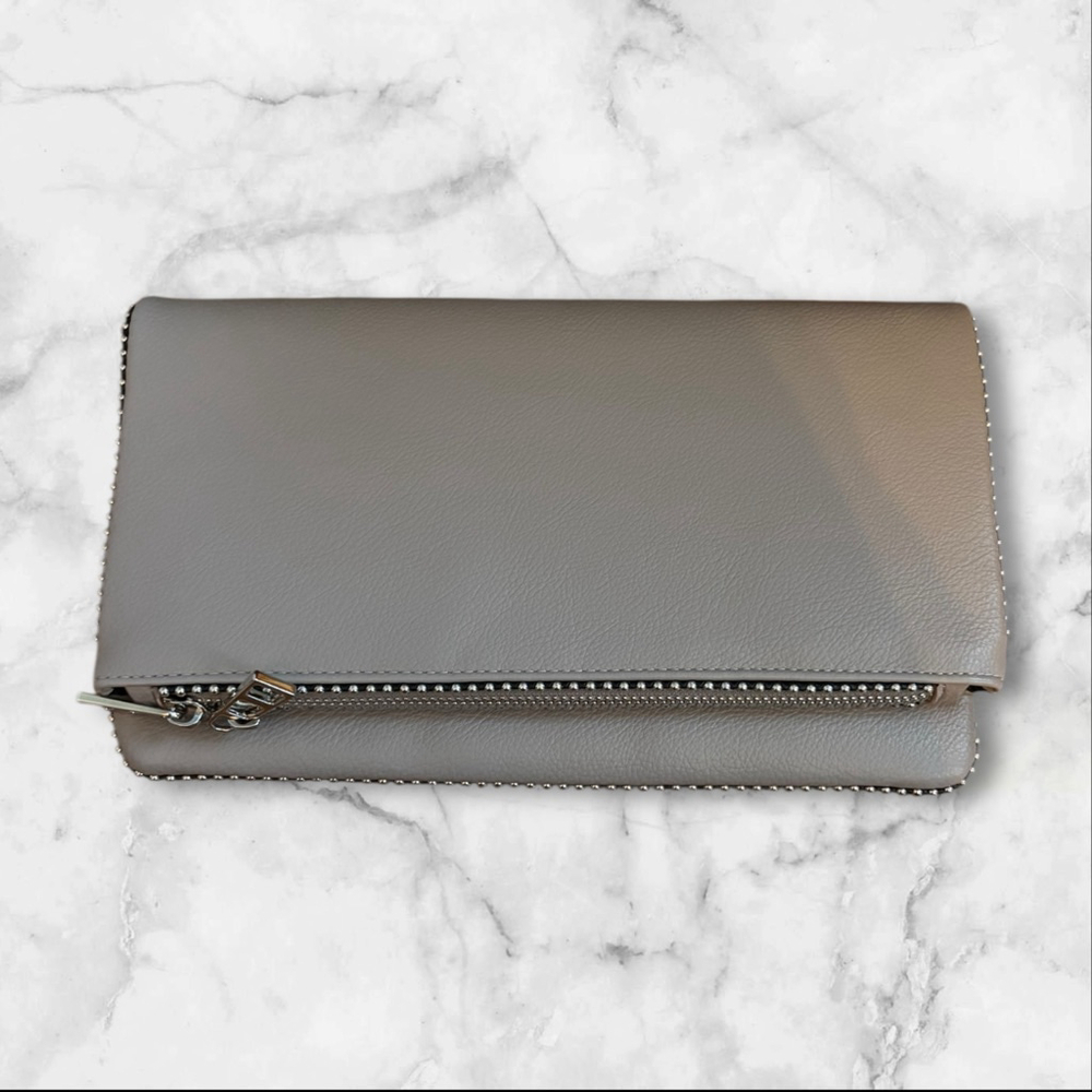 Verona Fold Over Grey Crossbody